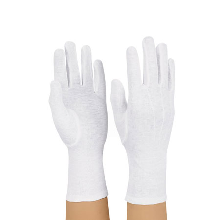 white nylon gloves